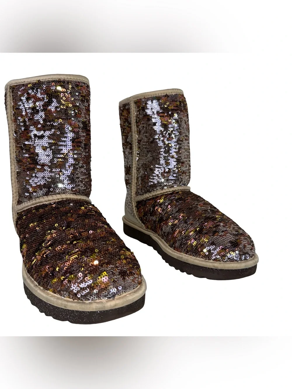 UGG CLASSIC SHORT SEQUIN EMBELLISHED BOOTS